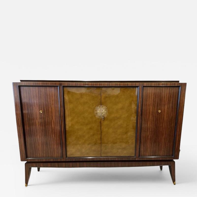  DOMINIQUE PARIS Art Deco Macassar Cabinet with Lacquered Doors by Maison Dominique Paris