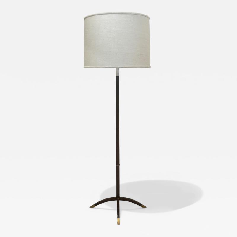  DOMINIQUE PARIS Dominique Lacquer and Parchment Floor Lamp circa 1950