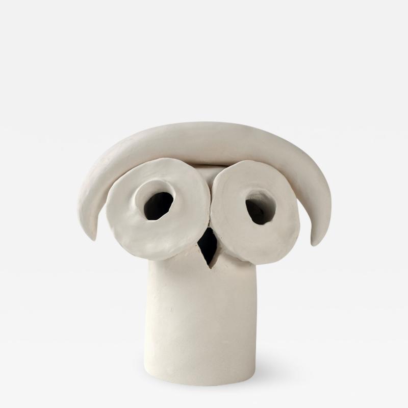  Dainche JOSEPHA White ceramic owl sculpture