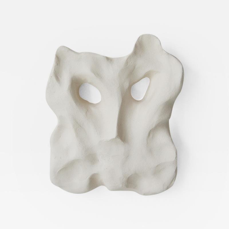  Dainche MASK 02 Wall sculpture in white unglazed ceramic