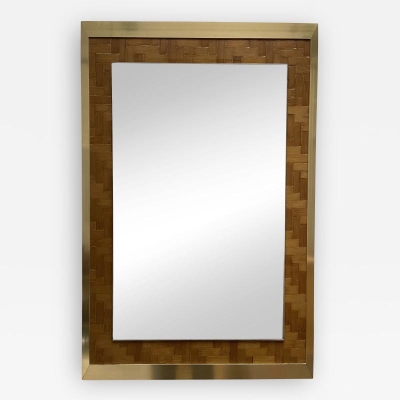  Dal Vera Bamboo and Brass Mirror by Dal Vera Italy 1970s