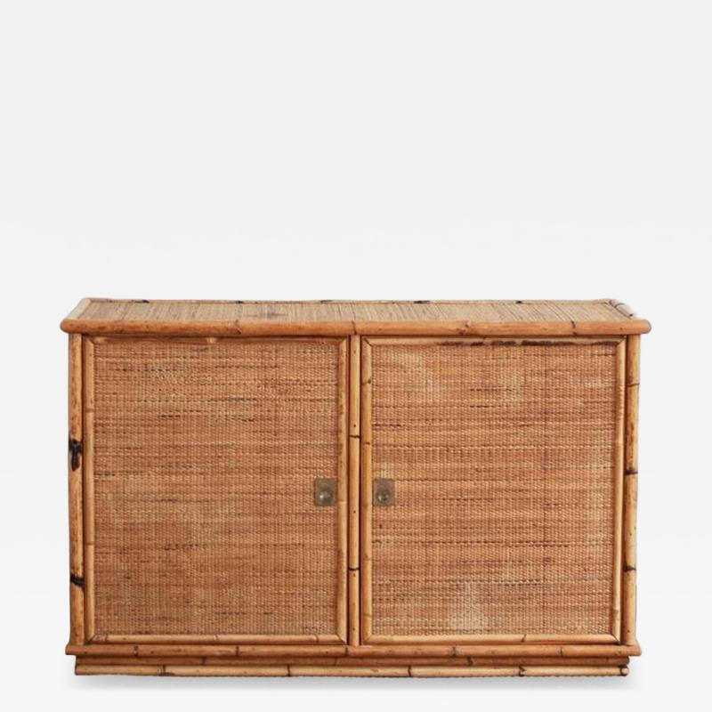  Dal Vera Bamboo and Rush Fabric Sideboard by Dal Vera 1970s