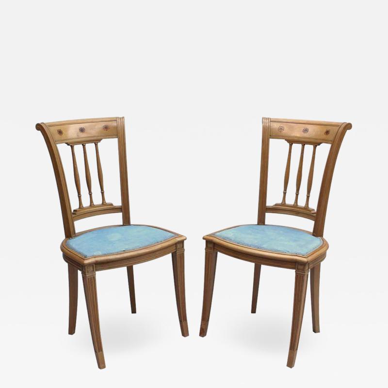  Damon Bertaux 2 Fine French Art Deco Chairs by R Damon Bertaux Matching Desk available 