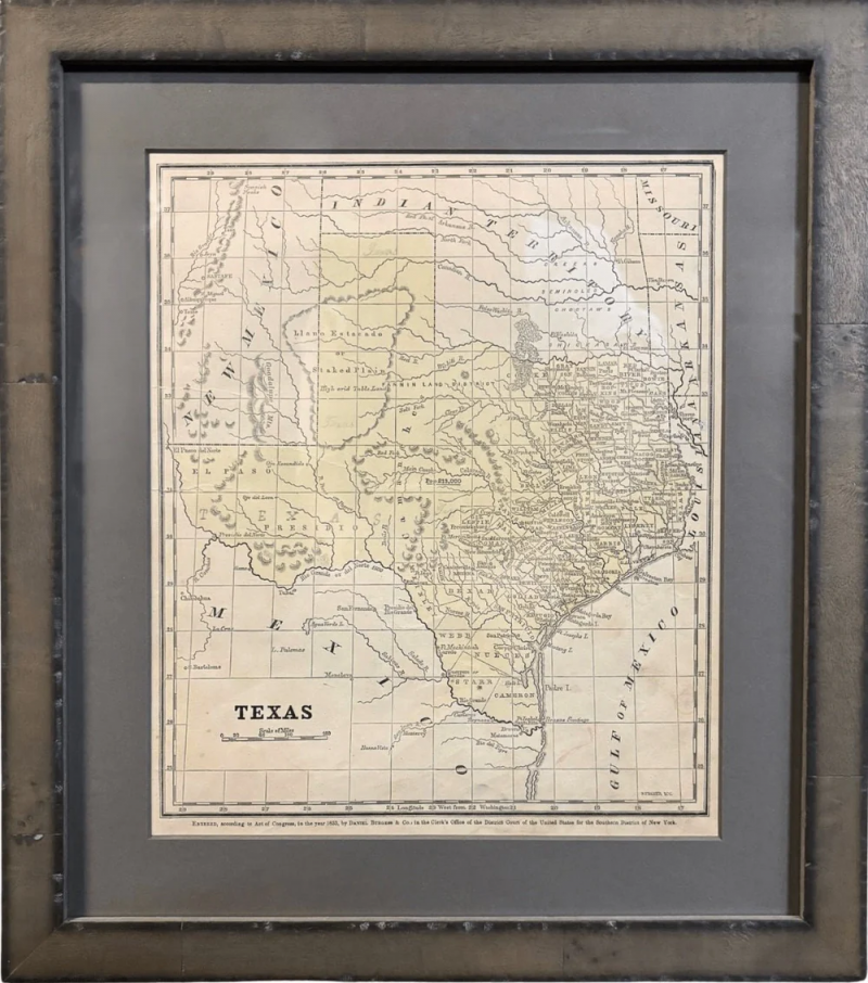  Daniel Burgess 1853 Texas Map by Daniel Burgess