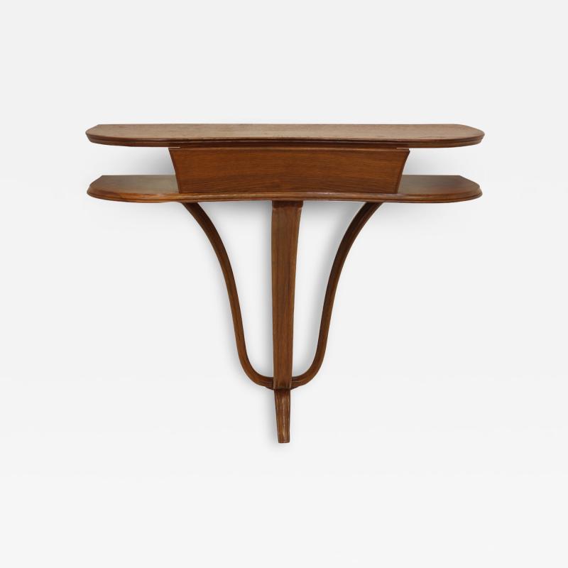  Dassi et Figli Stunning Wall Hang Wood Console with Drawer by Vittorio Dassi 1950 Italy