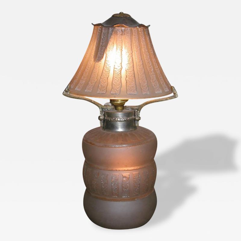  Daum French Acid Etched Art Deco Table Lamp