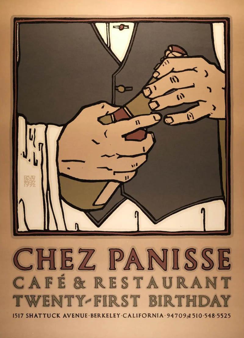  David Lance Goines Chez Panisse 21st Birthday Celebration Limited Ed Goines Graphic Art Poster