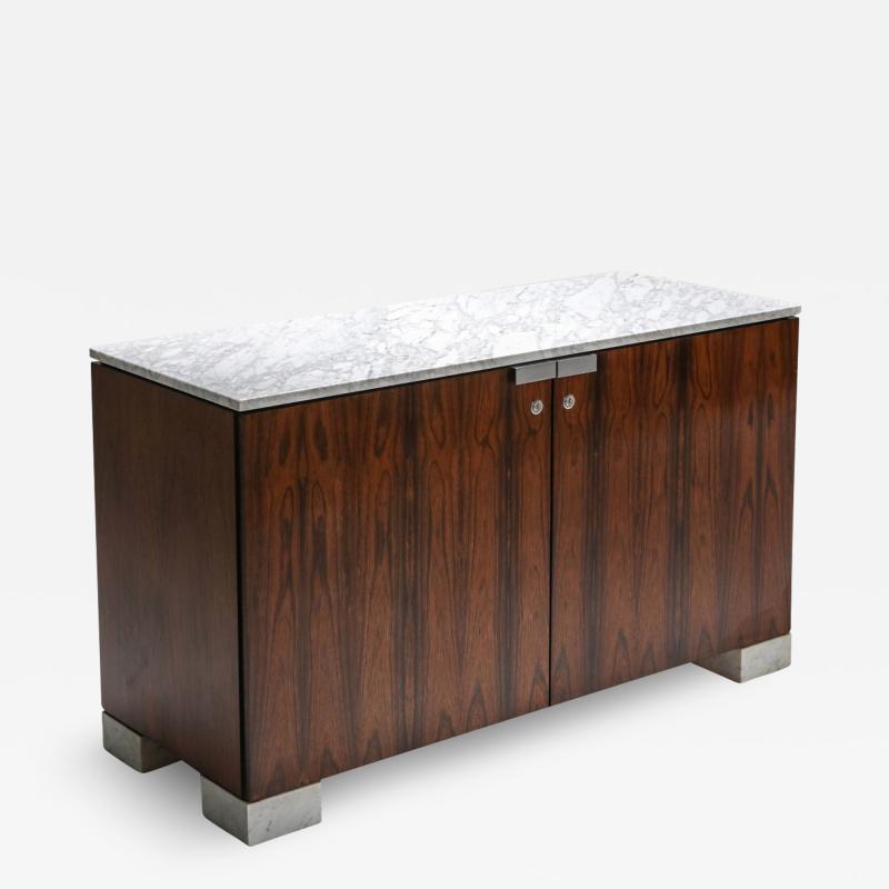  De Coene Carrara Marble and Rosewood Cabinet by De Coene 1960s