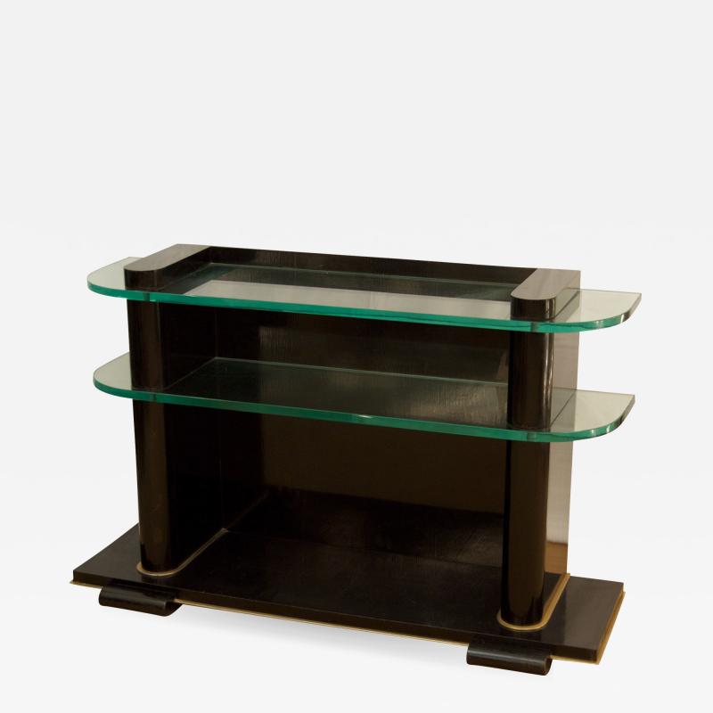  De Coene De Coene Fr res Art Deco Ebonized and Glass Console