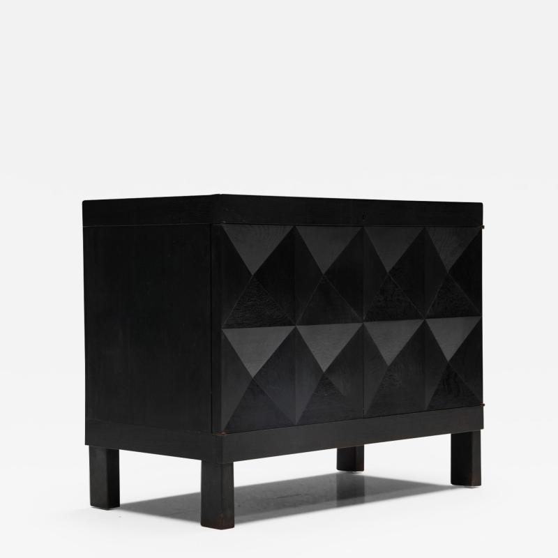  De Coene Fr res Brutalist De Coene Cabinet in Black Stained Oak 1970s