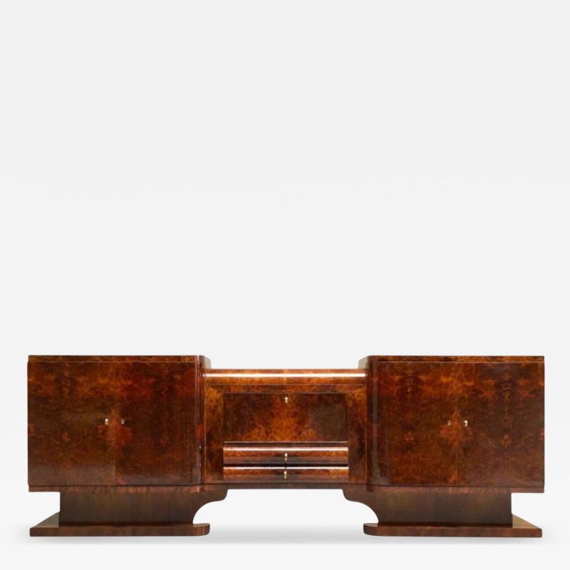  De Coene Fr res Exceptional De Coene Fr res Art Deco Sideboard in Burl Walnut Belgium 1930s