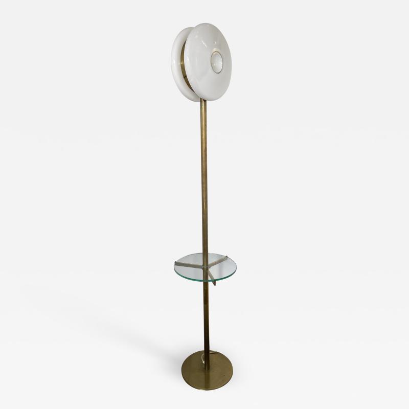  De Majo Brass Floor Lamp Murano Glass by De Majo Italy 1970s