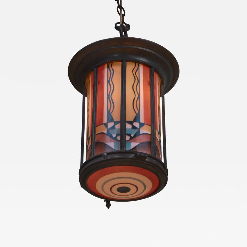 De Nieuwe Honsel De Nieuwe Honsel Amsterdam School Hall Lamp circa 1925