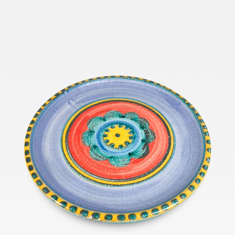  DeSimone 1960s DeSimone Pottery of Italy Hand Painted Flower Art Plate Colorful Ceramic