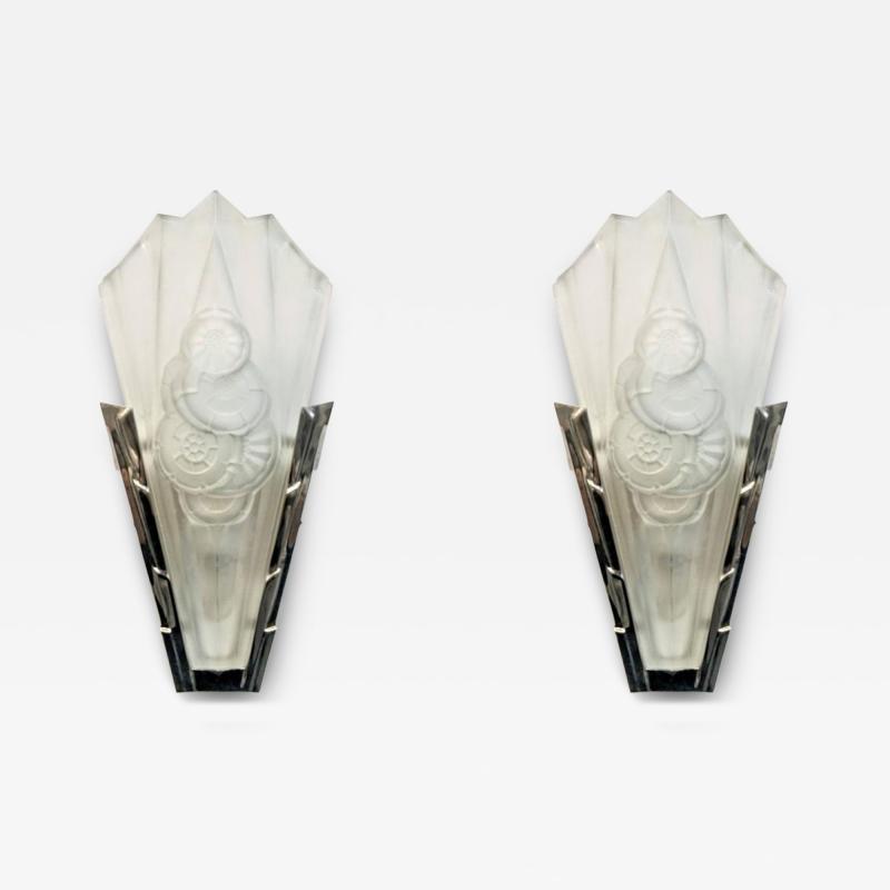  Degu Pair of French Art Deco Wall Sconces By Degue LU161925884853