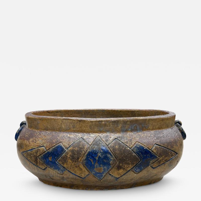  Denbac Large French Art Deco Pottery Jardiniere Attributed To Denbac