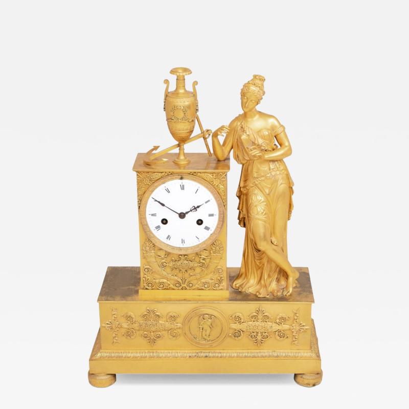  Deni re et Fils Charles X Ormolu Figural Mantel Clock Paris 1830s