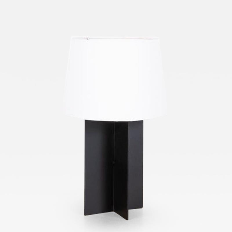  Design Fr res Chic Croisillon Blackened Steel Lamp With Parchment Shade by Design Fr res