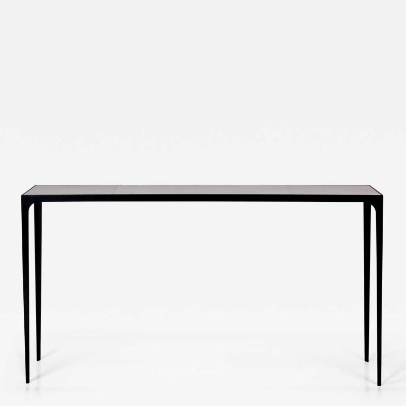  Design Fr res Extra long Esquisse Blackened Iron and Goatskin Console by Design Fr res