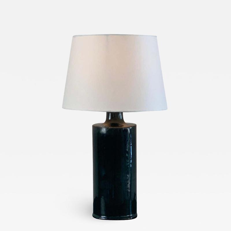  Design Fr res Glazed Ceramic Cylinder Lamp with Parchment Shade