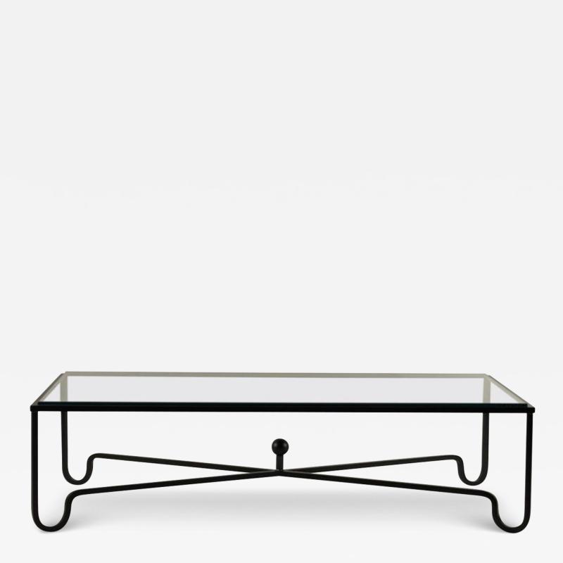  Design Fr res Large Entretoise Blackened Iron and Glass Coffee Table by Design Fr res