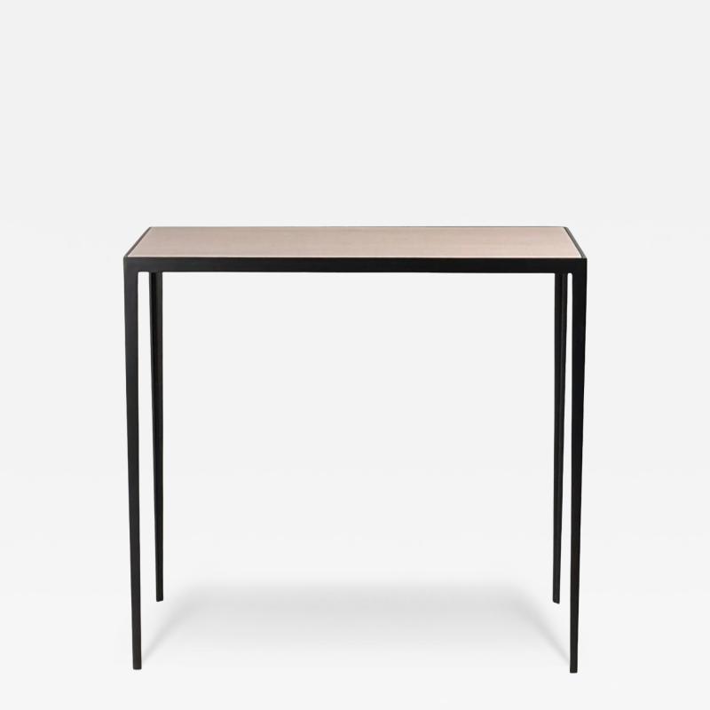  Design Fr res Narrow Etude Wrought Iron and Honed Cream Limestone Console by Design Fr res