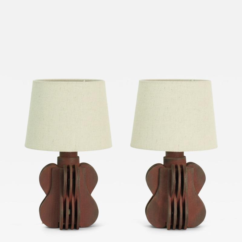  Design Fr res Pair of Cabosse Terracotta Table Lamps by Design Fr res
