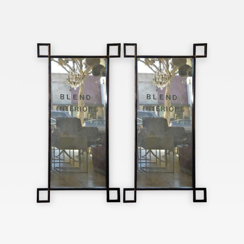  Design Fr res Pair of Oxyde Tall French Industrial Mirrors