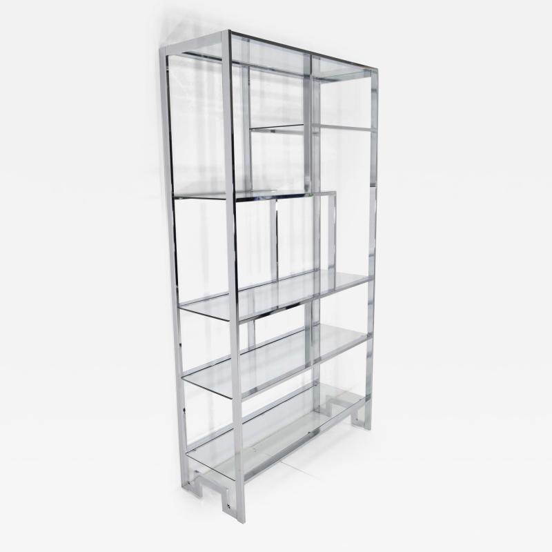  Design Institute America DIA Design Institute of America Chrome and Glass Etagere