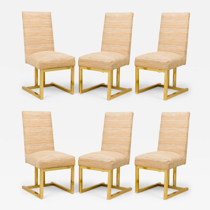  Design Institute America DIA Set of 6 DIA Dining Side Chairs in Textured Stripe Upholstery