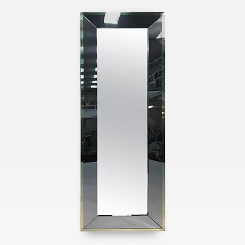  Design Institute America Elegant Brass and Chrome Wall Mirror by Design Institute of America