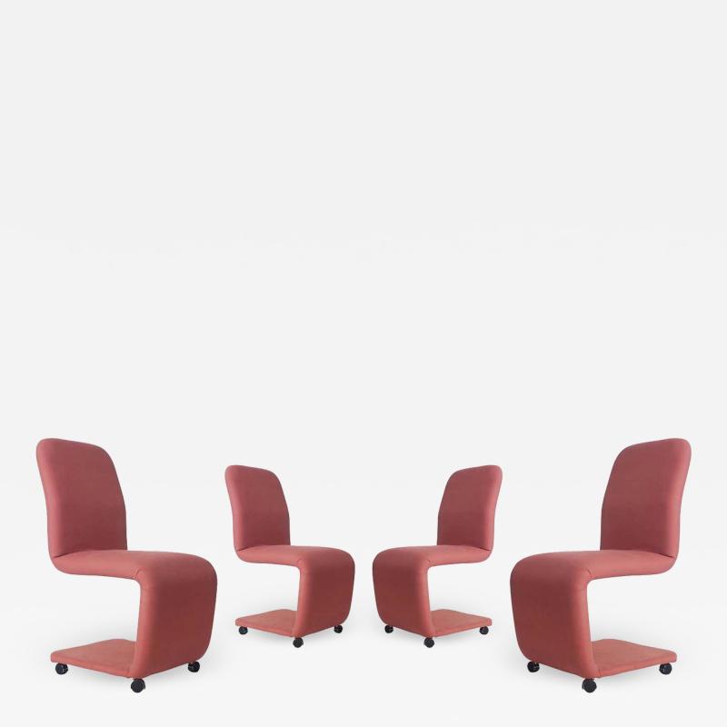  Design Institute America Set of Four Mid Century Modern Upholstered Dining Chairs by DIA