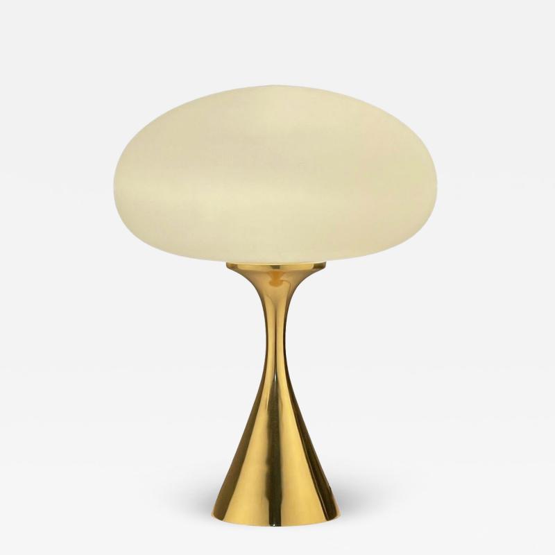  Design Line Mid Century Modern Mushroom Table Lamp by Designline in Brass Gold Color