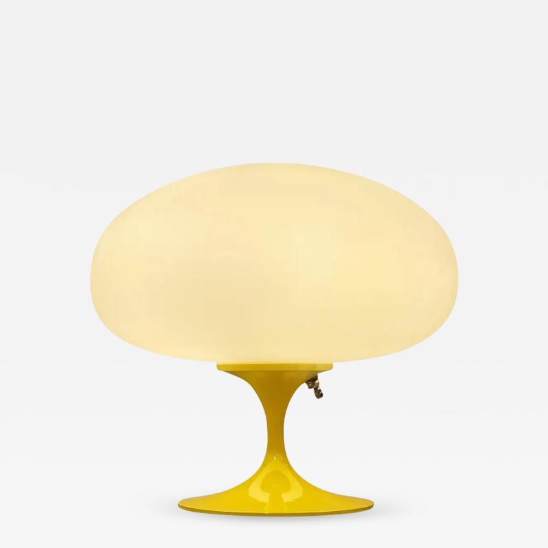  Design Line Mid Century Modern Tulip Table Lamp by Design Line in Yellow with White Glass