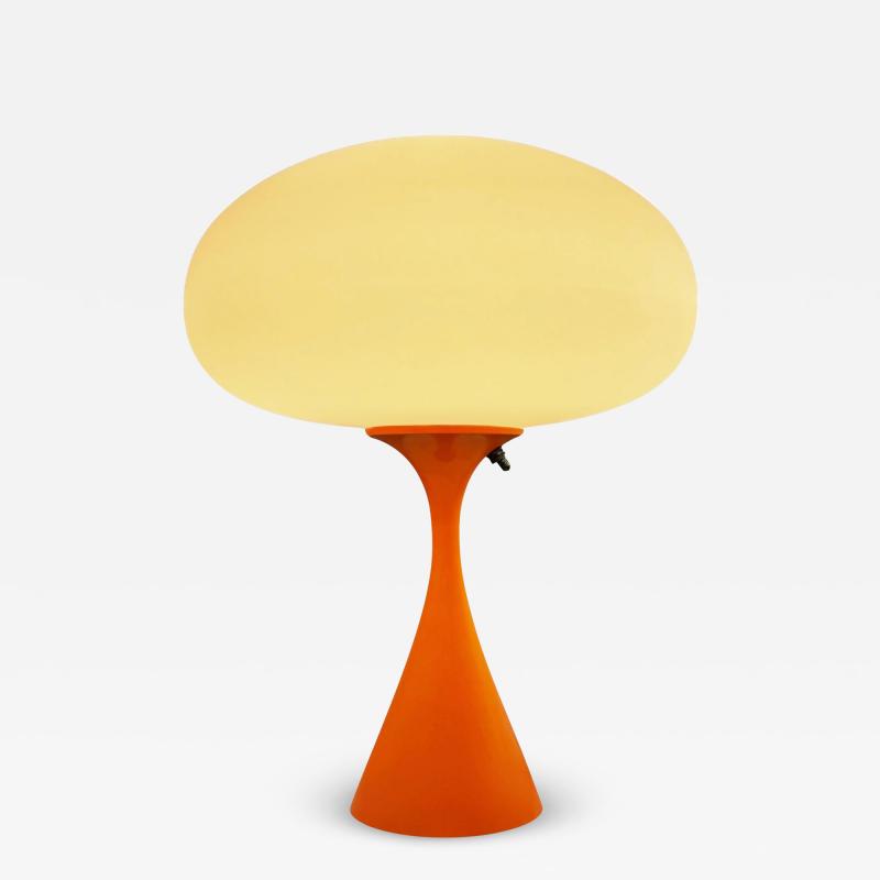  Design Line Mid Century Table Lamp by Designline in Retro Orange with White Frosted Shade