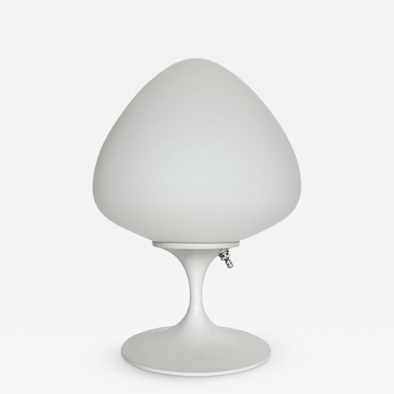  Design Line Modern Tulip Bedside Table Lamp or Desk Lamp by Designline in White with Glass