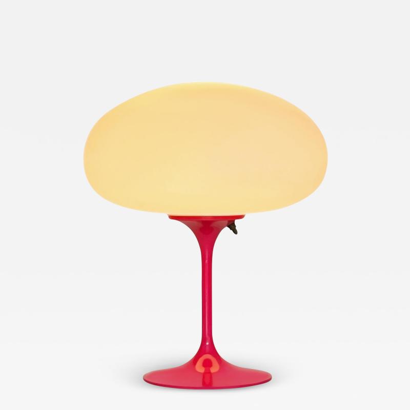  Design Line Stemlite Table Lamp by Designline in Hot Pink with White Frosted Lamp Shade