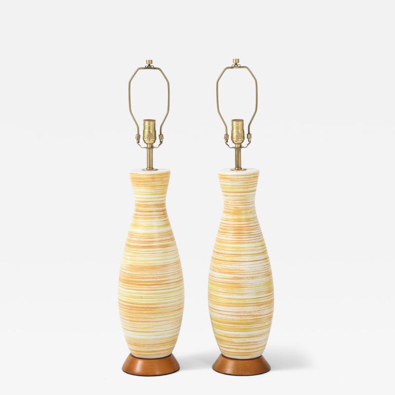  Design Technics Design Technics Striated Ceramic Lamps