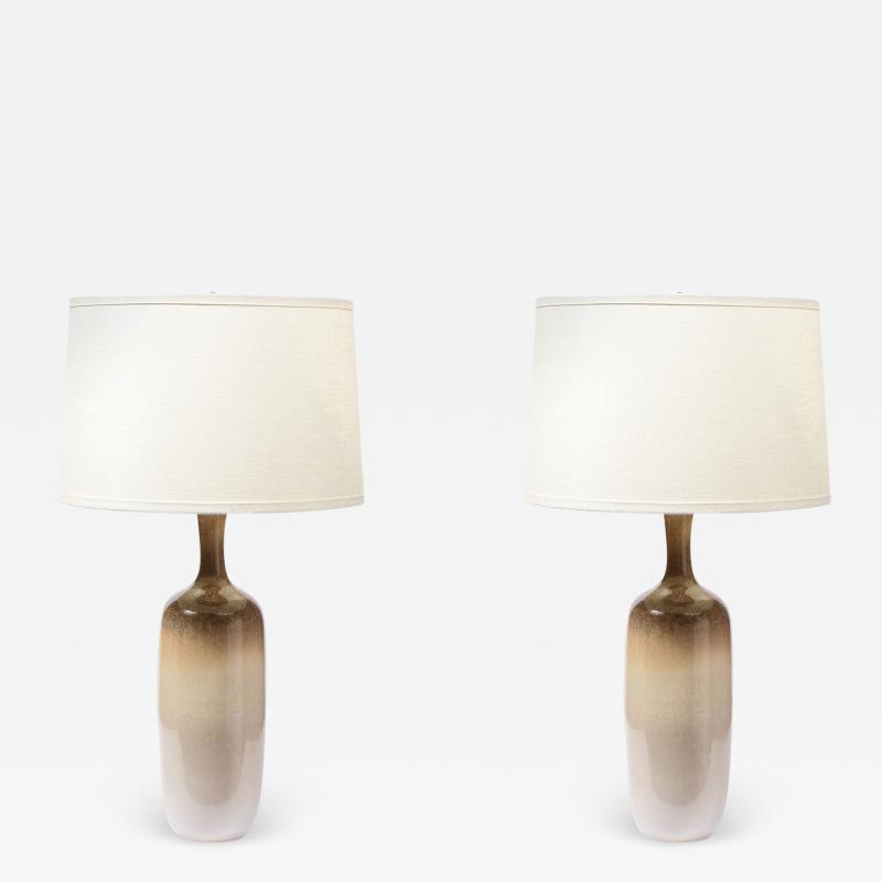  Design Techniques Pair of Ceramic Hand Painted Table Lamps by Design Techniques