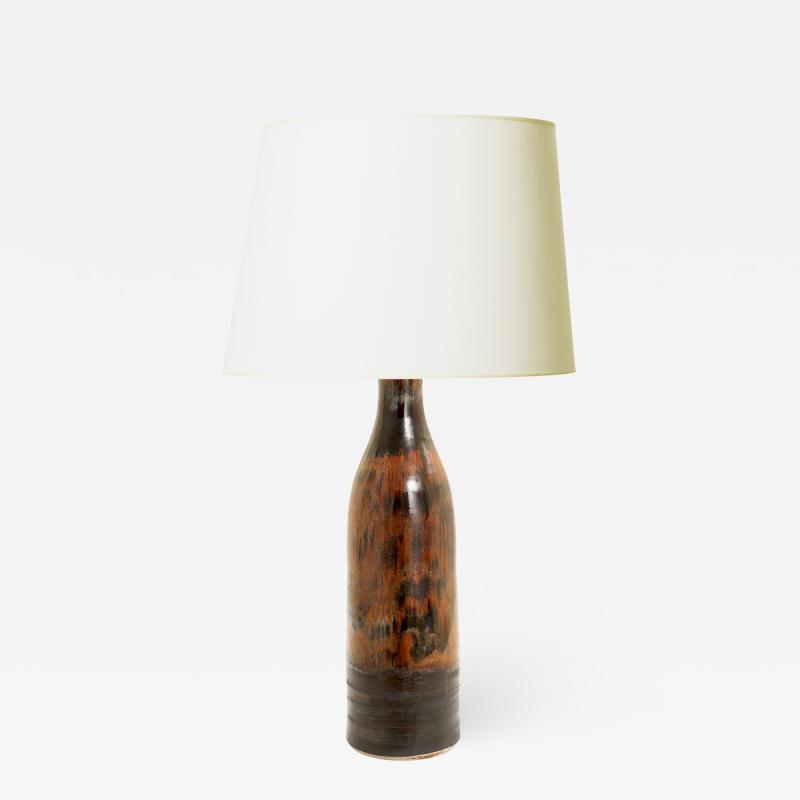  Designhuset Dramatic Copper Luster Black Glazed Lamp by C H Stalhane