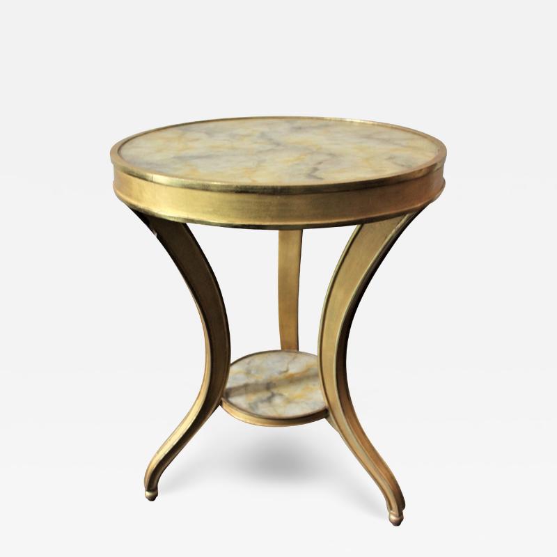  Dessin Fournir Companies Antiqued Gold Side Table