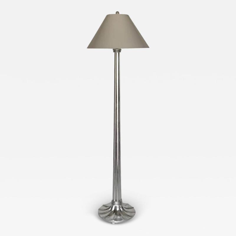  Dessin Fournir Companies Art Deco Erika Brunson for Dessin Fournir Silver Leaf Giltwood Floor Lamp