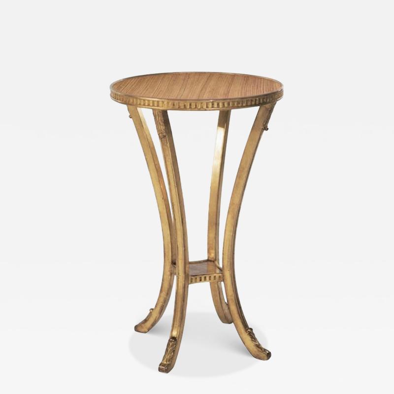  Dessin Fournir Companies Dessin Fournir Blaire Zebrawood Giltwood Side Table 4008