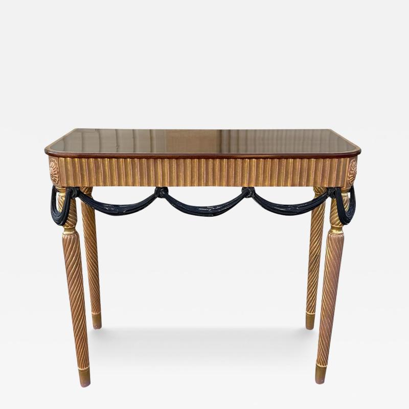  Dessin Fournir Companies Therien Quatrain for Dessin Fournir Black Gold Console Table