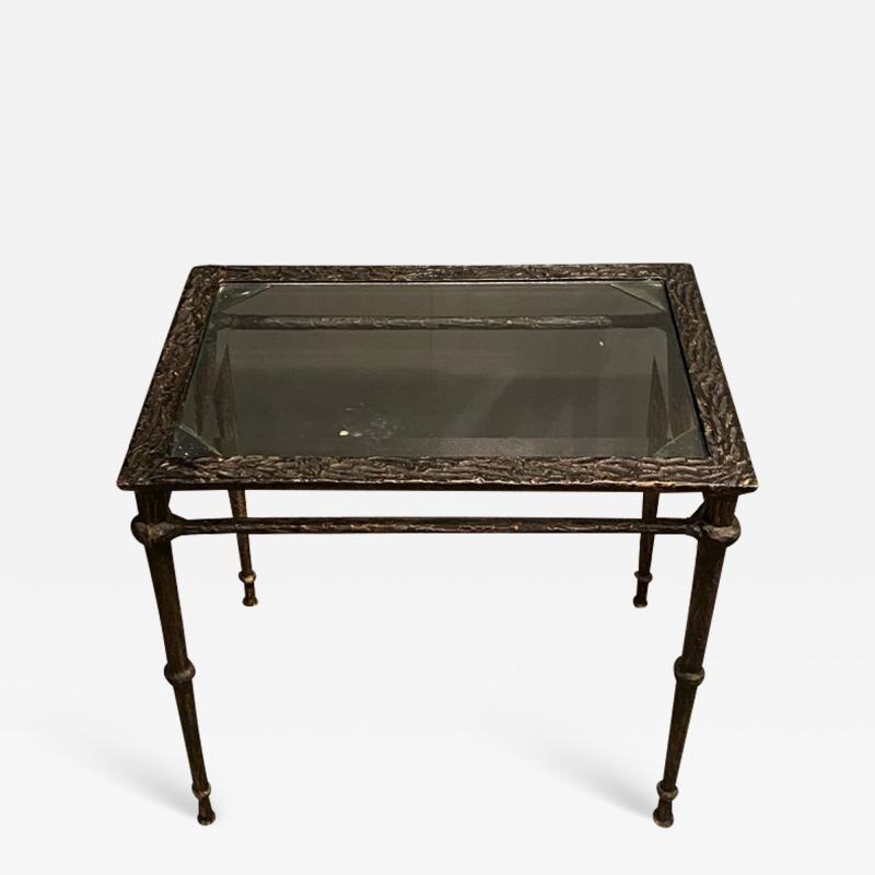  Diego Giacometti BRONZE DIEGO GIACOMETTI STYLE BRUTALIST SIDE TABLE