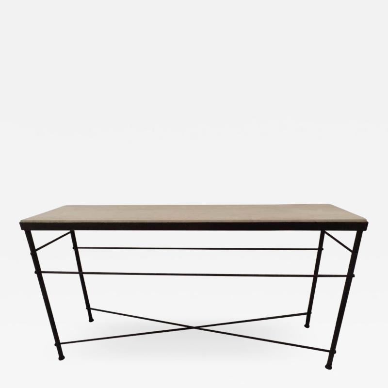  Diego Giacometti French Mid Century Modern Style Hand Hammered Iron Console Manner of Giacometti