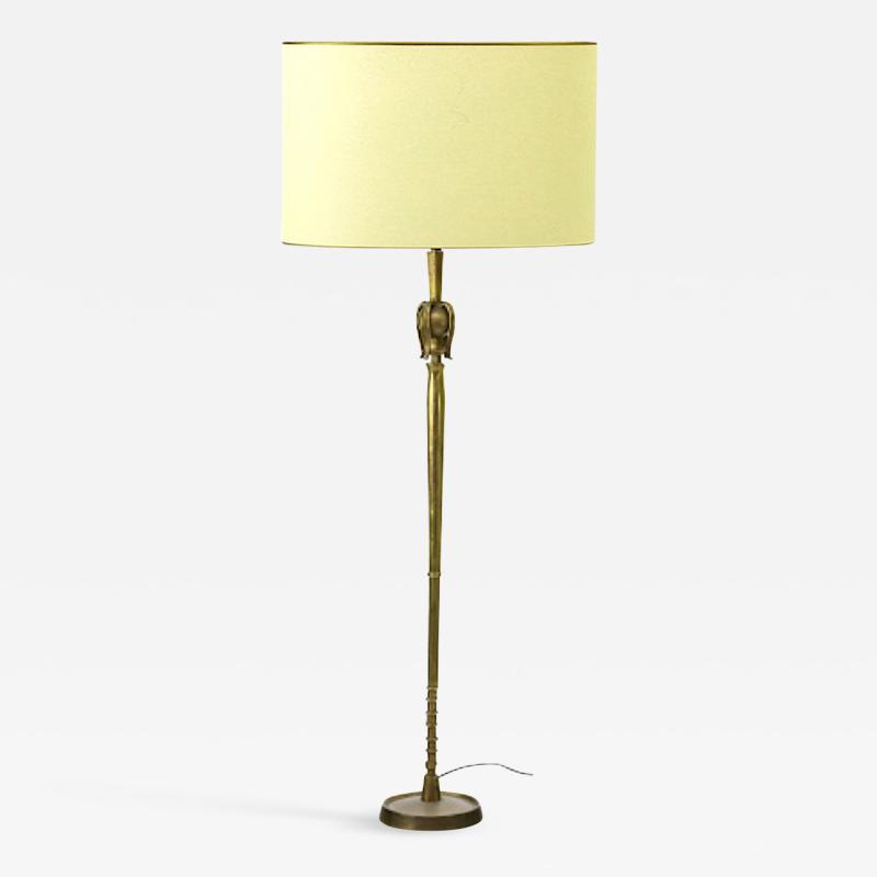  Diego Giacometti Giacometti style solid gold bronze work of art floor lamp