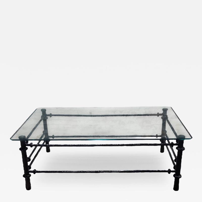  Diego Giacometti Hammered Iron Coffee Table Manner of Diego Giacometti France 1980