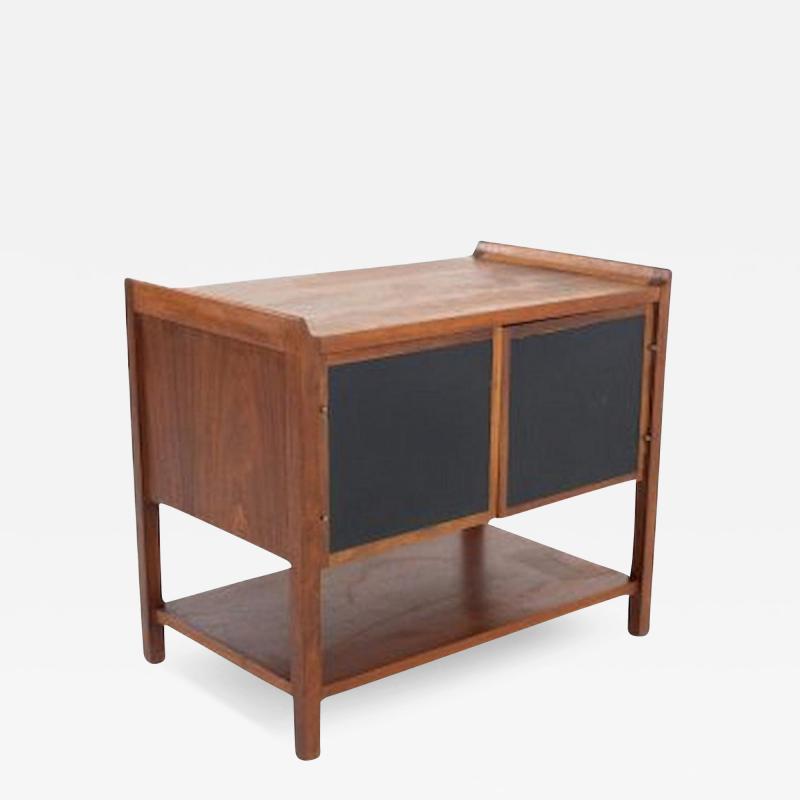  Dillingham Dillingham Mid Century Walnut Nightstand Record Cabinet Side End Table