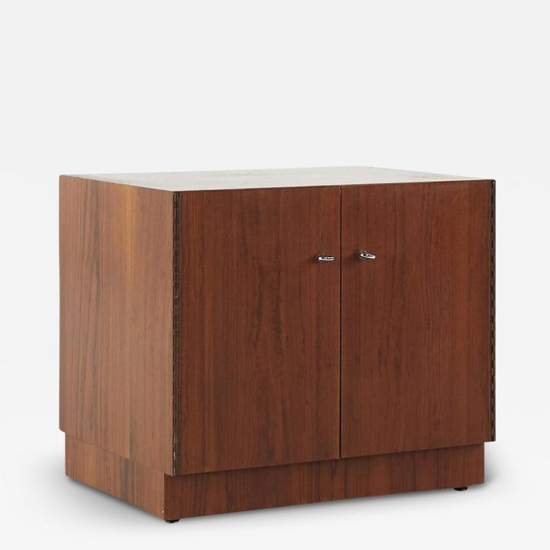  Directional Directional Mid Century Walnut and Chrome Nightstand